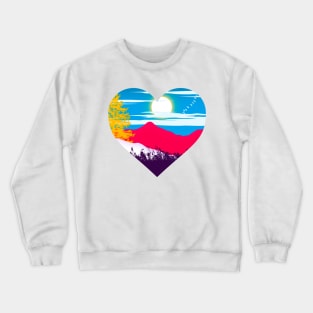 Polyamorous mountain subtle heart Crewneck Sweatshirt